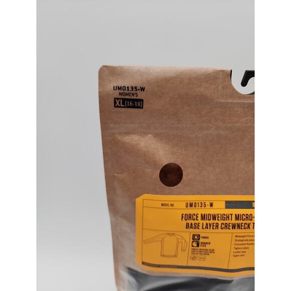 Carhartt Force Midweight Micro Grid  Base Layer Crew Top Woman Black XL UM0197-W - Picture 2 of 5